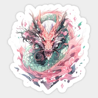 Pastel Crystal Chinese Dragon Sticker
